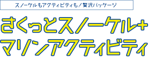 スノーケルもアクティビティも!贅沢パッケージ さくっとスノーケル+マリンアクティビティパック